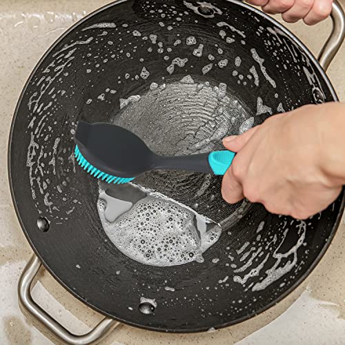 2-Pack Dish Brush with Handle, Kitchen Dish Scrubber Soft Dishwashing Brush for Cleaning Pots, Pan, Sink - size: Soft Brush