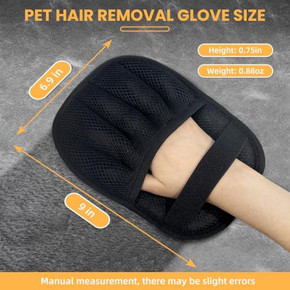 Pet Hair Removal Glove for Cats & Dogs,Durable Electrostatic Five-Finger Pet Hair Remover Tools,Reusable Pet Hair Gloves with Magic Brush for Cat Dog Grooming Clothes Couch Carpet Car Seat Furniture