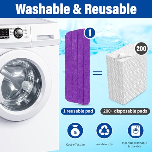 16.5" Microfiber Mop Pads Refills, 4 Pack Reusable Replacement Heads | reusable wet mop refills, machine washable for 14-16 inch spray mops, hardwood floors, dust cleaning & scrubbing - color: 16"bluepurple*4