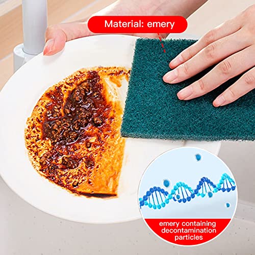 Heavy Duty Scour Pads Sponge Dish Scrubber Non-Scratch Green Reusable Household Scrub Pads for Kitchen and Dish Cleaning Tool (24Pcs) - style: 24Pcs