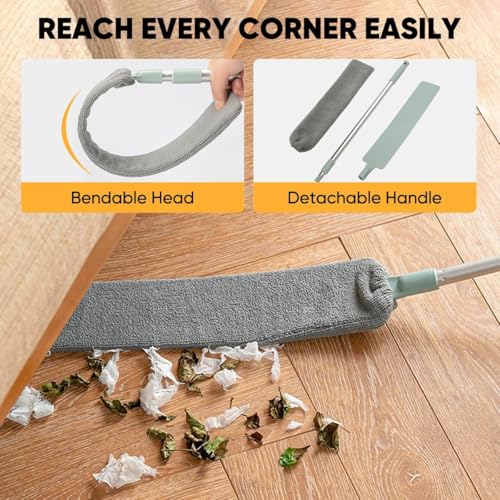 Retractable Gap Dust Cleaner Cleaning Tools with 2 Microfiber Dusting Cloths, Flat Duster Withextension Pole, Used for Cleaning Sofas, Sofa Beds, and Under Furniture (1 Dust Removal Cloth) - color: 1 Dust Removal Cloth