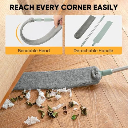 Retractable Gap Dust Cleaner Cleaning Tools with 2 Microfiber Dusting Cloths, Flat Duster Withextension Pole, Used for Cleaning Sofas, Sofa Beds, and Under Furniture (1 Dust Removal Cloth) - color: 1 Dust Removal Cloth