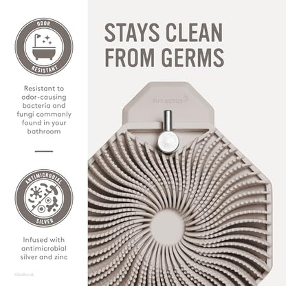 Sud Scrub® Antimicrobial Shower Hook, Self Adhesive Hooks for Shower Wall, Heavy Duty Removable Wall Hooks, Stick On Hooks for Hanging, Bathroom Towel Hook (Clay) - color: Clay