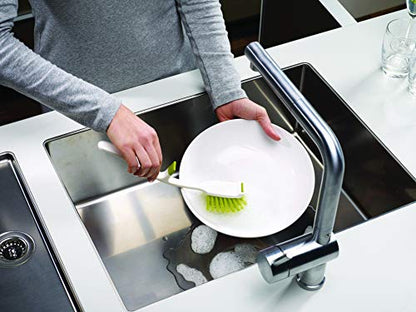 Joseph Joseph Edge Dish Brush with Integrated Sink Rest, Grey - color: Gray