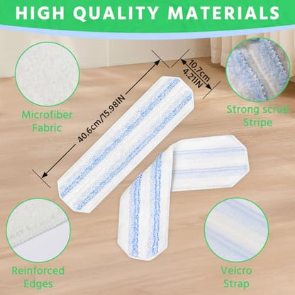6 Pack H2prO Mop Pads Compatible with O Ceda H2PrO Flat Mop System, Reusable Mop Pads, Microfiber Mop Heads Replacements for Ocedar Flat Mop, Washable Microfiber Mop Cleaning Refills Pads