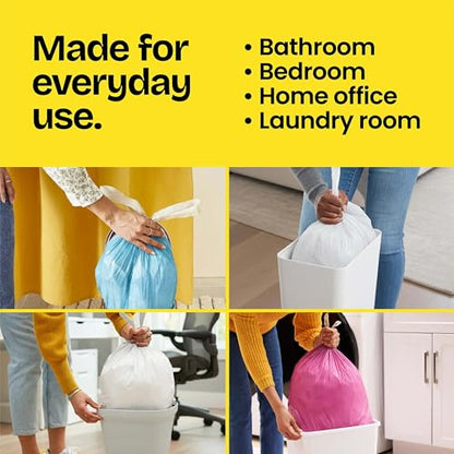 Glad Small Drawstring Trash Bags with Clorox, 4 Gal, Lemon Fresh Bleach, 34 Ct (Package May Vary) - size: 34 Count (Pack of 1)