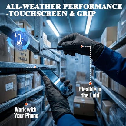 ANBOSON 10mil Heavy Duty Nitrile Gloves Large Black Disposable Rubber Gloves with Diamond Grip Anti Chemical Puncture Resistant Mechanics Guantes for Men/Auto repair/Cooking/Food Grade-Latex Free-100 - color: Black-100, size: Large