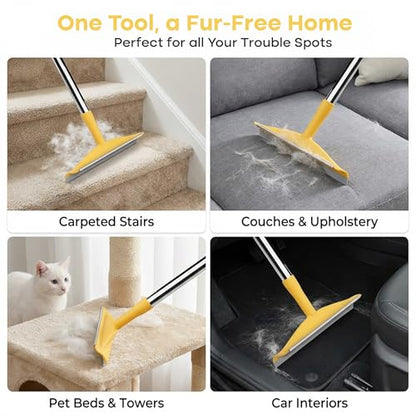 Carpet Rake for Pet Hair Removal – Reusable Cat & Dog Hair Remover Broom with Adjustable 60" Long Handle, Rug Rake Scraper for Carpet, Rugs, Mats, Upholstery & Couch Cleaning - color: Xtra