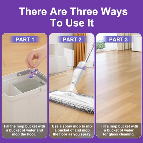JOYMOOP Floor Cleaner for Mopping, 60 PCS Mopping Solution, Hardwood Floor Cleaner, Works Perfectly with Mop Bucket - size: 4 Count (Pack of 60)