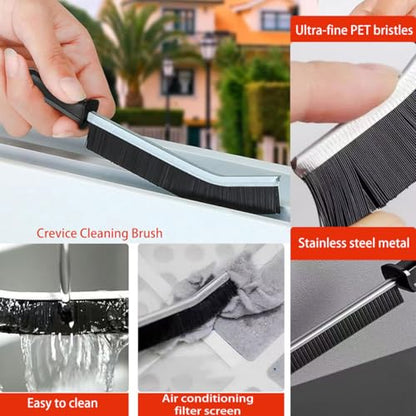 Hard Bristle Crevice Cleaning Brush.Multi-Purpose New Cleaning Brush Tool, Black Bristles with Ergonomic Grip Bathroom Gap Brush, Home, Kitchen, Bathroom, Faucets, Toilet,Window, Vehicle, (8)