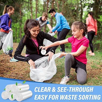8 Gallon Trash Bags Strong, Magesh Small Trash Bags 6-8 Gallon 85 Count, Medium Garbage Bags Unscented, Leakage-Free for Bathroom Kitchen Office Trash Can, Clear, 30L - style: 8 Gallon 85 Transparent