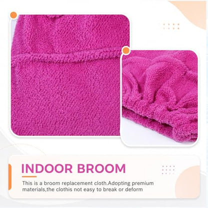 Mop Covers Washable with Elastic Band, Reusable Microfiber Broom Replacement for Dust, Pet Hair, Stains, Windows, 2PCS Coral Fleece