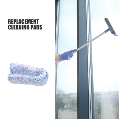 OUNONA Replacement Window Scrubber Pads 4-Pack Reusable Microfiber Squeegee Sleeves for Window Cleaning Bathroom Mirrors Tabletops 14.17X2.75X1.57 Inch