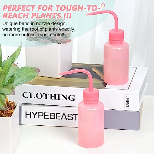 Valchoose Professional 2PCS 150ML Tattoo Squeeze Bottle Mini, 5.1oz Tattoo Wash Bottle No Need to Squeeze Hard, Easy to Carry Eyelash Water Bottle Perfect for Extensions, Cleaning(Translucent Pink) - color: Pink, size: 2x150ml