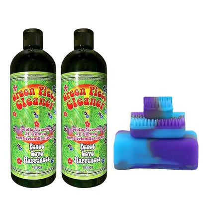 Green Piece® Magnetic Glass Cleaner Kit (Made in USA) – 2 Bottles of 16 oz Glass Cleaner with Purple Magnet Scrubber for Easy Grime Eco-Friendly Solution for Glass, Ceramic Metal Surfaces - style: 16 Fl Oz (2-Pack) + Purple Magnetic Scrubber