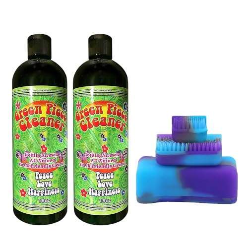 Green Piece® Magnetic Glass Cleaner Kit (Made in USA) – 2 Bottles of 16 oz Glass Cleaner with Purple Magnet Scrubber for Easy Grime Eco-Friendly Solution for Glass, Ceramic Metal Surfaces - style: 16 Fl Oz (2-Pack) + Purple Magnetic Scrubber