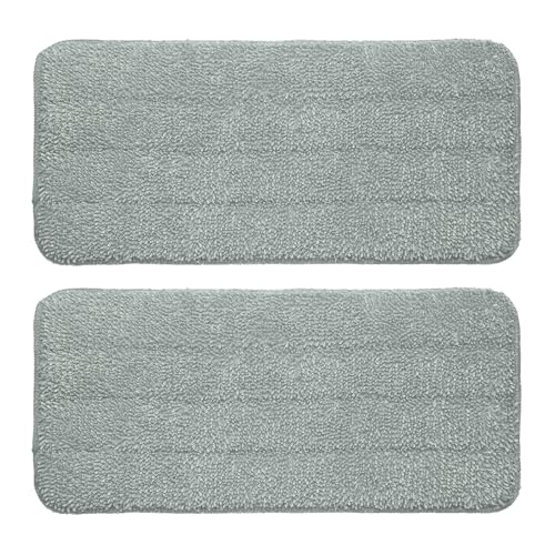 uxcell 2Pcs Microfiber Mop Pads, 11.8x5.5 Reusable Replacement Flat Mop Pad Refills with Hook-and-Loop for Home Office Restaurant Surface/Hardwood Floor Cleaning, Grey - color: Gray