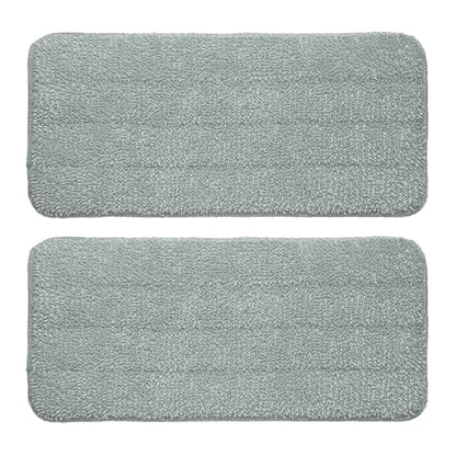 uxcell 2Pcs Microfiber Mop Pads, 11.8x5.5 Reusable Replacement Flat Mop Pad Refills with Hook-and-Loop for Home Office Restaurant Surface/Hardwood Floor Cleaning, Grey - color: Gray