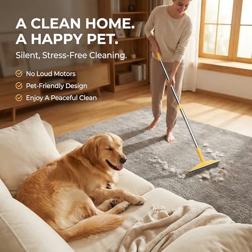 Carpet Rake for Pet Hair Removal – Reusable Cat & Dog Hair Remover Broom with Adjustable 60" Long Handle, Rug Rake Scraper for Carpet, Rugs, Mats, Upholstery & Couch Cleaning - color: Xtra
