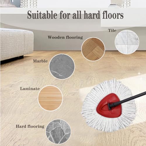 4 Pack Mop Replacement Heads for O-Ceda Mop Replace Head Spin Mop Heads Replacements, Microfiber Spin Mop Refills, Easy Cleaning Mop Head Machine Washable - color: #2 White