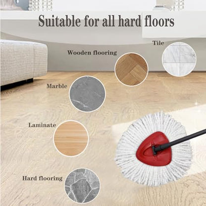 4 Pack Mop Replacement Heads for O-Ceda Mop Replace Head Spin Mop Heads Replacements, Microfiber Spin Mop Refills, Easy Cleaning Mop Head Machine Washable - color: #2 White