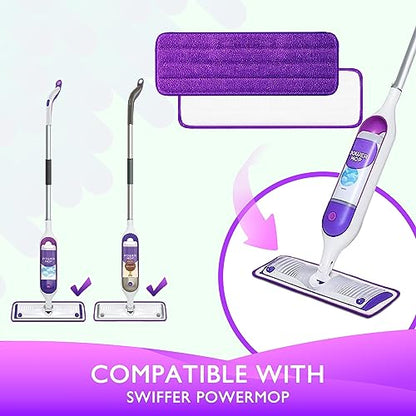 Reusable Power Mop Refill Pads Compatible with Swiffer PowerMop Mop - Power Mop Pads Refill - Washable Microfiber Pads for Multi-Surface Floor Cleaning, 5 Pack - color: 5 Pack (Purple)