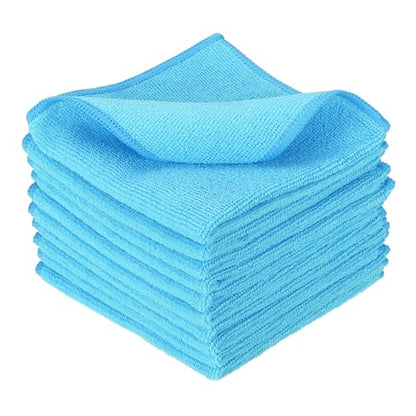 uxcell 10 Pcs Microfiber Cleaning Cloth, Kitchen Towels Reusable Microfiber Towels Highly Absorbent for Household Cleaning Supplies, Kitchen, Bathroom, Sky Blue(Square), 11.8" X11.8 - color: Sky Blue