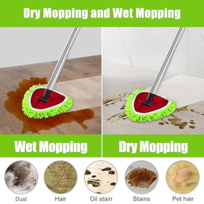 4 Pack Mop Replacement Heads Compatible with Ocedar EasyWring Spin Mop 1 Tank System Wet-Dry Chenille Mop Pad for EasyWring Mops Cloth Reusable Household Floor Cleaning and Machine Washable