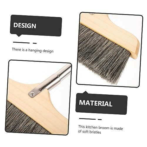 VICASKY Soft Bristle Broom with Long Handle Static Hardwood Floor Cleaning Brush for Home and Office Thick Bristles for Pet Hair and Dirt Removal Indoor Outdoor Sweeping Tool