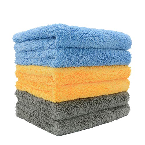 CARCAREZ Microfiber Towels for Cars, Car Drying Wash Detailing Towel with Plush Edgeless Microfiber Cloth (Multi) - color: Multicolor