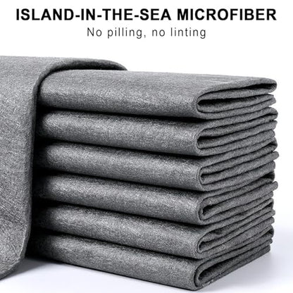 Thickened Magic Cleaning Cloth, 2026 New Streak-Free Reusable Glass Cleaning Cloth Rags, Lint-Free Absorbent Microfiber Towels for Cars, Kitchen, Window, Mirrors (5, 12x16 in) - size: 12x16 in