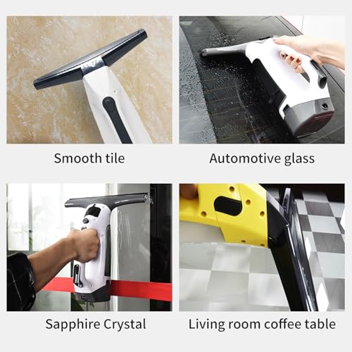 Fabater Window Vacuum Squeegee Cordless, Handheld Window Vacuum with Spray Bottle, 2000Pa Electric Cleaning Tool for, Tiles, Mirror, Countertop, Car Windshield