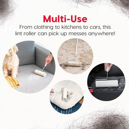 IRIS USA Extra Sticky Lint Rollers, 5 Pack of Large Refills Only - No Handle/Cover Included - 90 Sheets/Roll, 450 Sheets Total, For Dog Cat Pet Hair On Clothes, Couch, Bed, Floor, Car, Stairs, Curtain - size: Large Refills - 5 Count
