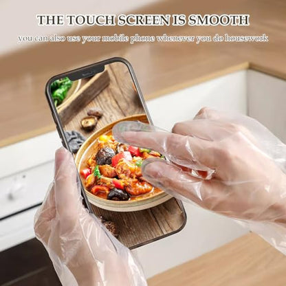 WAYUTO 50pcs Disposable Long Arm Gloves with Elastic Cuff 23.6inch Household Cleaning Thick Kitchen Dish Washing Gloves Food Handling Vegetable Washing