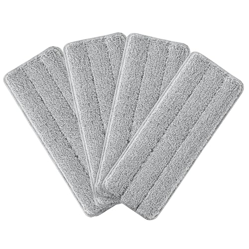 JOYMOOP Microfiber Flat Mop Pads, Washable Replacement Pads for 13 Inch Mop System, Grey, Pack of 4 - color: 4 Pcs 13" - 4 Grey, size: 13.0 × 4.9 Inch