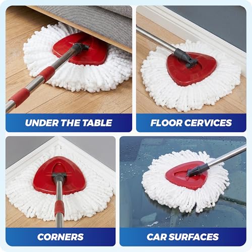 Mop Heads Replacement for Ocedar Mop Heads Replacements, Compatible with O Cedar Mops Replace Heads, Deep Clean Microfiber Spin Mop Replacement Head ,Ideal for Everyday Users & Pet Owners-5 Pack - size: 5 Pack