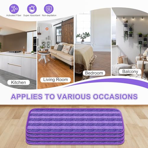 4 Pack Upgraded Reusable Mop Pads Compatible with Swiffer PowerMop, Mop Refill Pads Replacement for Swiffer Power Mop Spray Mop Pads for Multi-Surface Floor Cleaning, Quality Updated Cationic Material - size: 4 Pack Loop Pads for Swiffer Power Mop