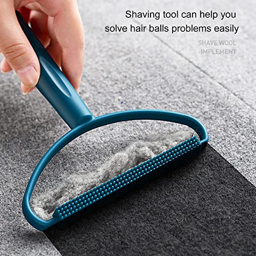 Carpet Scraper, Portable Lint Shaver, Lint Remover for Clothes Reusable, Lint Roller, Manual Double Sided Clothes Fuzz Shaver, Orange/Blue Practical Tool, 16.5x13.5x10cm(Azul) - color: Azul