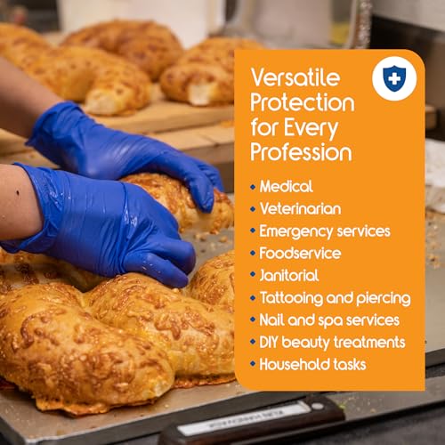 Inspire Cobalt Blue Nitrile Disposable Gloves | 4.5 Nitrile Safety Medical Exam Cooking Cleaning Disposable Gloves - size: Large, style: Blue - Box of 100