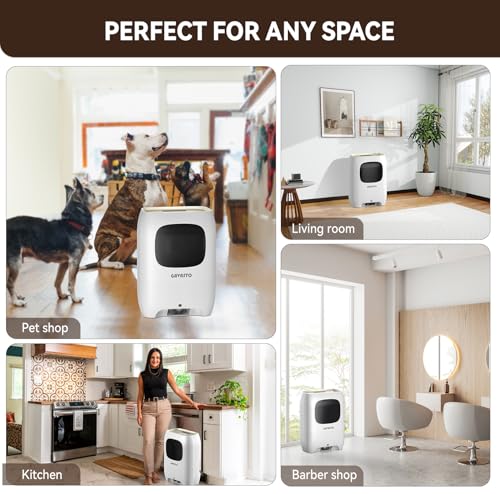 GAVASTO Pro Touchless Vacuum Automatic Dustpan - Ultra Fast & Powerful - Great for Sweeping Salon Pet Hair Food Dirt Kitchen, Canister Vacuum Cleaner Trash Can, Bagless, Auto Sensors, 1500 Watt-White - color: White