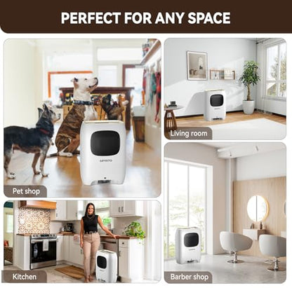 GAVASTO Pro Touchless Vacuum Automatic Dustpan - Ultra Fast & Powerful - Great for Sweeping Salon Pet Hair Food Dirt Kitchen, Canister Vacuum Cleaner Trash Can, Bagless, Auto Sensors, 1500 Watt-White - color: White