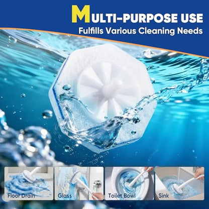 60Ct Disposable Toilet Brush Refills, Toilet Bowl Cleaner Refills, Bathroom Cleaning, Disposable Prefilled Cleaning Scrubbers, Compatible with Most Toilet Brushes