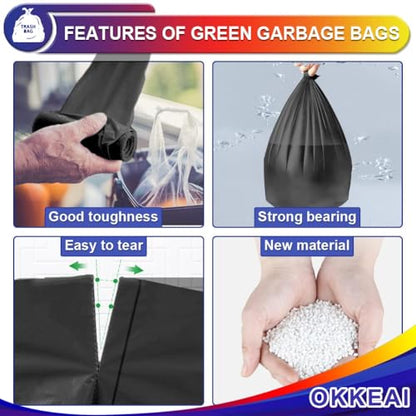 OKKEAI Small Garbage Bags for Bathroom Can 5 Liter Trash Bags 1.2 Gal Waste Basket Liners for Bathroom Mini Trash Bags Trash Plastic Bags Small - style: 8L-60Bags-Black