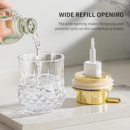 Foaming Soap Dispenser, Bathroom Hand Foam Soap Dispensers for Gold Pump,Glass Refillable Dish Soap Dispenser,Modern Home Soap Dispenser for Bathroom,Kitchen(Clear/Gold Poam Pump) - color: Gold Pump-foam