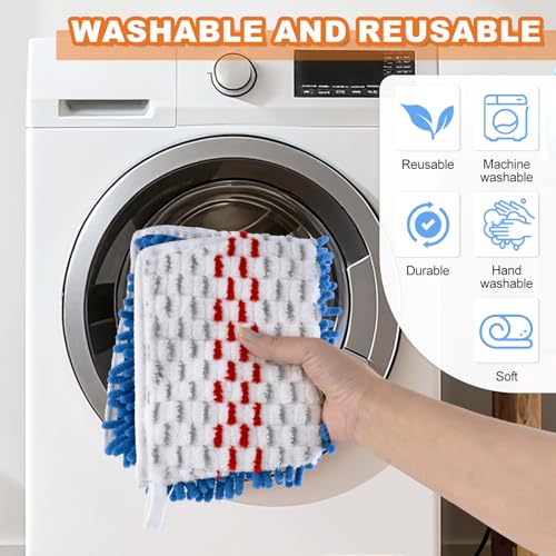 Microfiber Mops for Floor Cleaning, Flat Mop for Wet & Dry Use, Dust Mop for Hardwood Floors with 3 Reusable Pads for O Cedar Hardwood Floor 'N More 3-Action Mop and Extendable 58" Long Handle