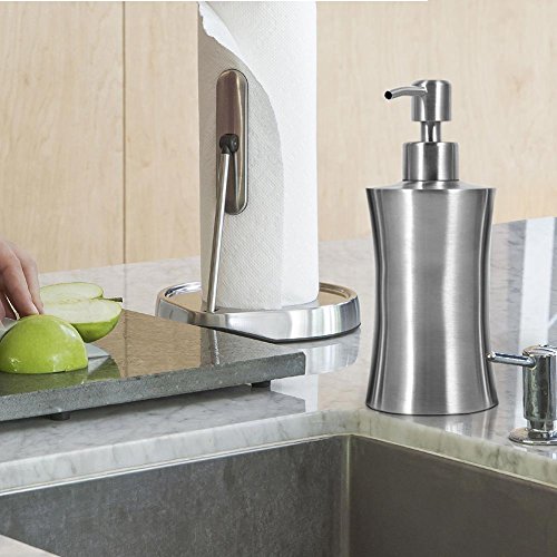 Stainless Steel Liquid Soap Dispenser, Pump Design with Wide Open Mouth for Easy Refill, Refillable Shampoo Lotion Bottl - color: 400ml