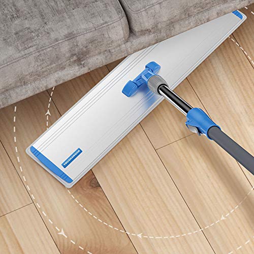 Microfiber Wet Mops 24 in Heavy Duty Flat Floor Mop Adjustable Handle with 4 Washable Mop Clothes - size: 24 IN