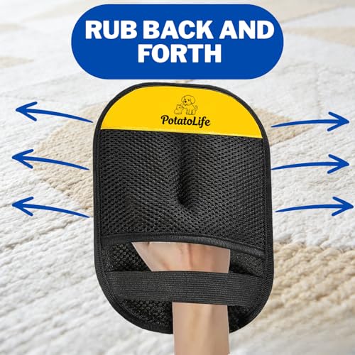 PotatoLife Pet Hair Removal Glove Upgraded Reusable Electrostatic Washable Fur Remover for Dogs Cats, Grooming Mitt for Couch, Sofa, Furniture, Carpet, Clothing and Car Seat, 2-Pack Large&Small - size: 2-Pack Large&Small