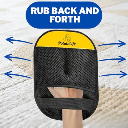 PotatoLife Pet Hair Removal Glove Upgraded Reusable Electrostatic Washable Fur Remover for Dogs Cats, Grooming Mitt for Couch, Sofa, Furniture, Carpet, Clothing and Car Seat, Large, 1PCS - size: Large