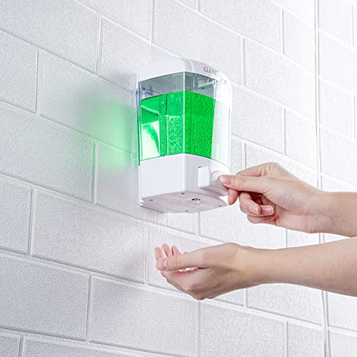 Restaurantware Clean Tek Professional 23.7 Ounce Manual Soap Dispenser 1 Wall-Mountable Soap Dispenser - With Security Key White Plastic Refillable Soap Dispenser Push Mechanism Transparent Tank - color: White